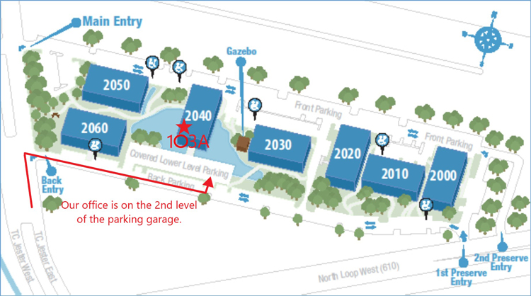 Chiropractic Houston TX Parking Map at Dr. Nicole Shutko Chiropractic Center